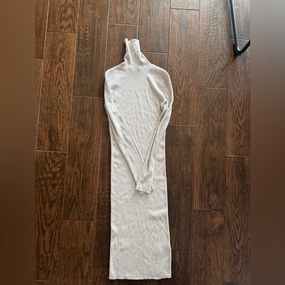 Express Ribbed Turtleneck Midi Dress | Long Sleeve Neutral Bodycon